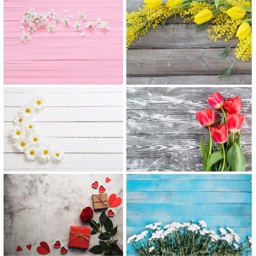 Vinyl Custom Photography Backdrops Props Flower Wood Planks Photo Studio Background 2183 KLZ-20