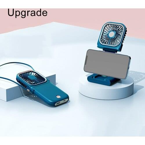Hanging Neck Fan Leafless Adjustable Speed Mini USB Rechargeable Wearable Portable Quiet Desktop Folding Fans For Indoor Outdoor
