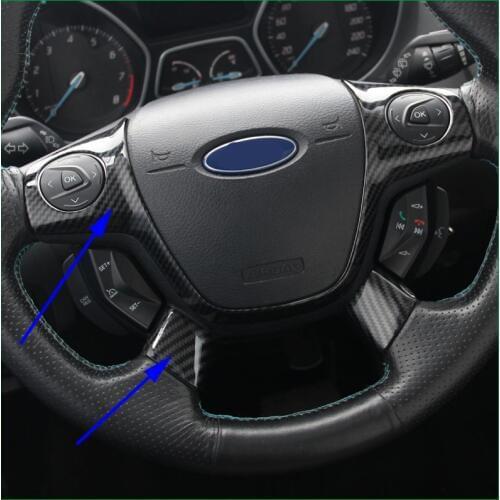 For Ford Escape Kuga 2013 2014 2015 For Focus MK3 2012 2013 Interior Steering Wheel Protection Cover Trim Sticker Accessories