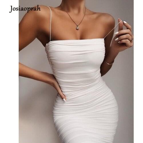 Josiaoprah Wraped Sexy Women Dress Ruched Backless Draped Bodycon Maxi Summer Dress Club Party Wraped Elegant Long Sundress