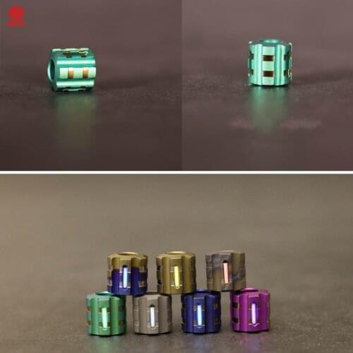 1PCS Titanium Alloy Retro Knife Bead Pendant Can Be Installed Tritium Gas Tube EDC Pendant Survival Parachute Paracord Beads
