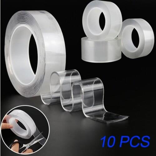 10rolls 1/3/5M Nano Tape Double Sided Tape No Traceless Trace Tape Acrylic Multifunction Reusable Waterproof Adhesive Tape