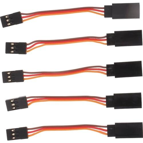 10x 50mm 3 Pole Servo Extension Cables for Futaba JR Accessories