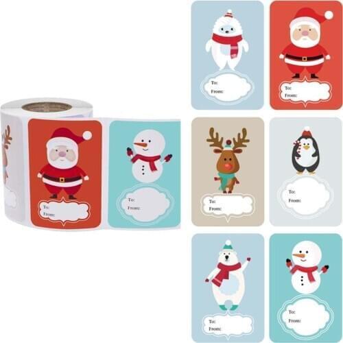 250pcs Adhesive Christmas Gift Name Tags XMAS Stickers Present Seal Labels Decor