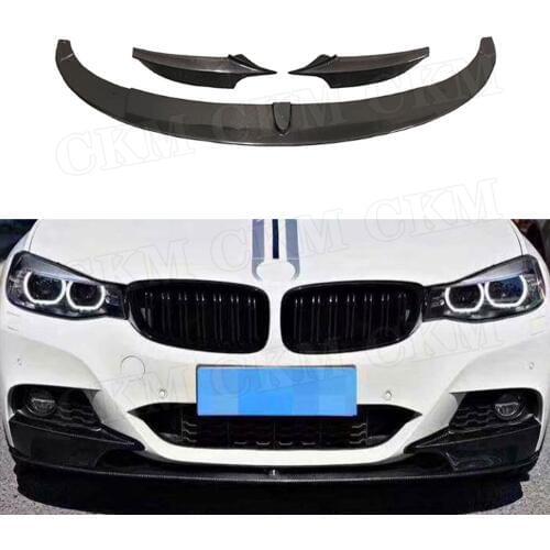 3 PCS Carbon Fiber Front Bumper Lip Spoiler Splitters Apron for BMW F34 GT M Sport 2014 2015 2016 2017 2018 Car Styling