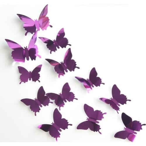 12pcs/set 3D Butterfly Wallstickers For Kids Room Art Wall Stickers Home Decor Living Room Party Wedding DIY Decoration Stickers