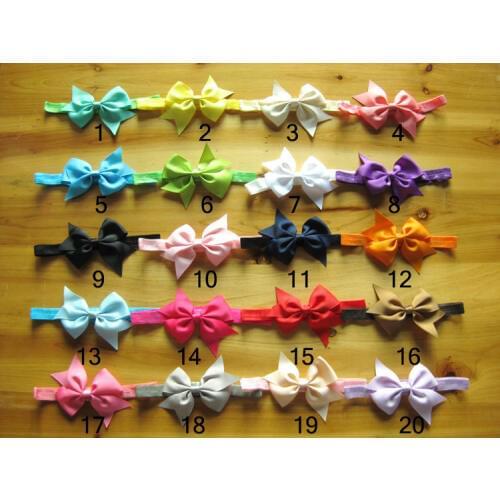 60 pcs/lot Ribbon Flower Bow Headbands