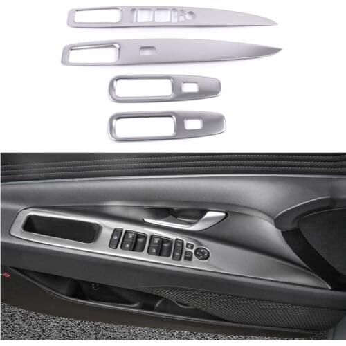 For Hyundai Elantra CN7 Accessories 2020 2021 Matte silver Window Armrest Switch Button Knob Panel