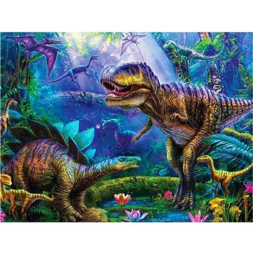 New Dinosaur Animals Poster Full Square/round Drill 5D Diy Diamond Painting for Boys Nursery 3D Diamond Embroidery Cross Stitch