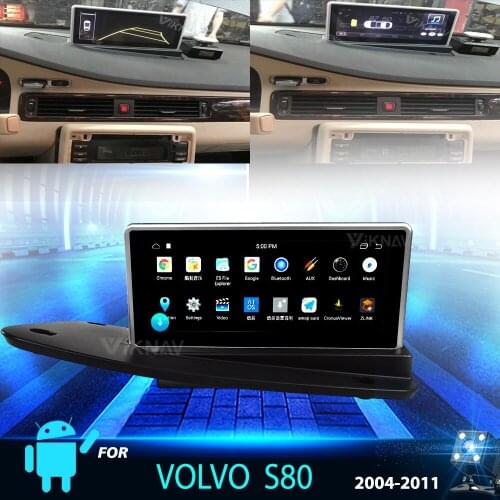 Android car autoradio stereo for-Volvo S80 2004-2011 Tesla style car radio multimedia player GPS navi DVD player