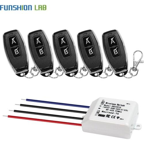 FUNSHION 433Mhz Wireless Remote Control Switch 110V 220V 1CH Relay universal Wide AC 85-265V Wireless Remote Receiver Module
