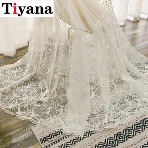 Beige Tulle Curtains for Living Room European-Style Window Yarn Sheer Curtains for Bedroom Girl Lace Princess Drapes ZH231Z