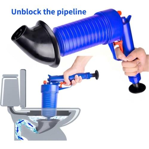 Air Power Drain Blaster gun High Pressure Powerful Manual sink Plunger Opener cleaner pump for Bath Toilets Bathroom Show