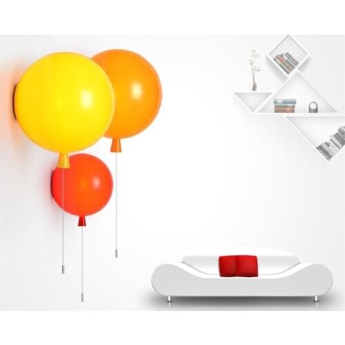 Childrens Room Balloon Wall Lamps Sconces Bedroom Bedside Bar Wall Lights Modern Minimalist Design PVC Shade Decor Fixtures