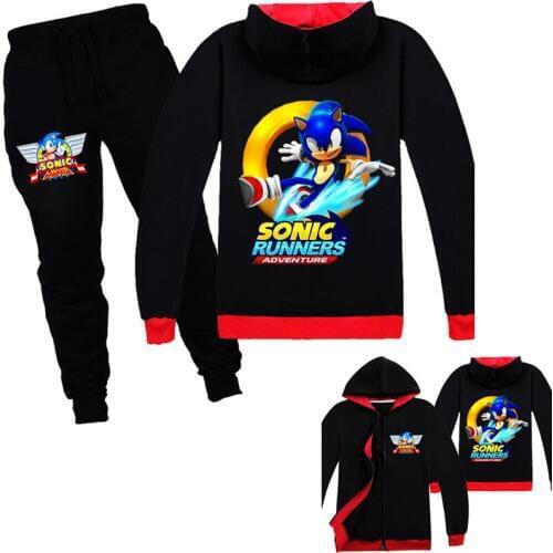 Cartoon printed childrens clothing childrens jacket trousers sports casual fashion hit color boy 5-14Y suit