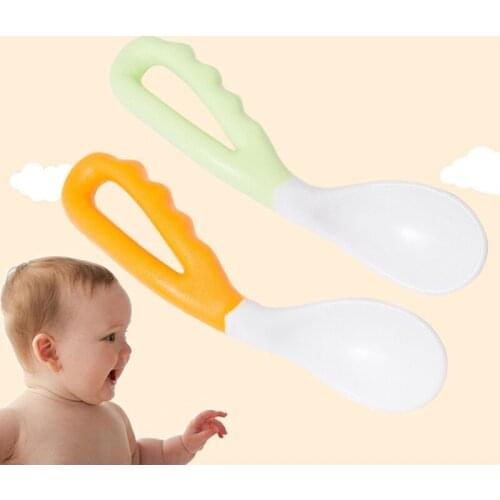 Baby Food Supplement Feeding Spoon Children Products Curved Handle Easy To Grasp Kids Tableware Baby Diet Training Dinnerware