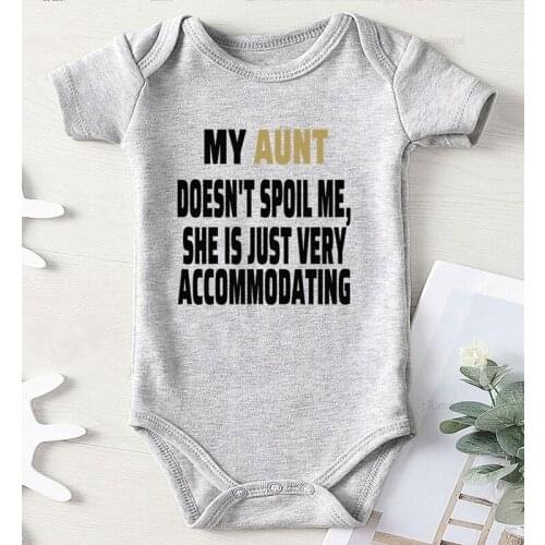 Baby Jumpsuit My Aunt Doesn't Spoil Me Print Newborn Clothes for Boys Kids Autumn Costume Girl Infant Outfits Jumpsuits