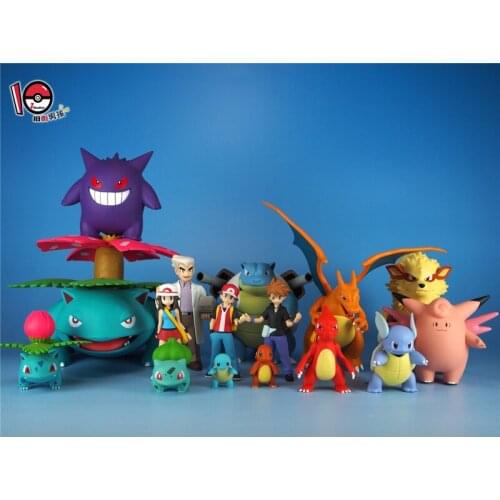 Bandai Genuine Pokemon SCALE WORLD Gengar Clefable Leaf Action Figure Ornament Model Toys Children Gifts