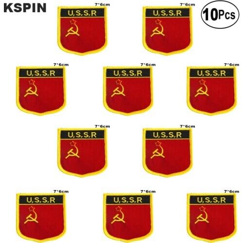 USSR Flag Embroidery Patches Iron on Saw on Transfer patches Sewing Applications for Clothes in Home&Garden
