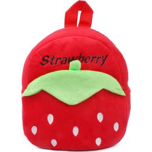 HOT SALE Cute baby bag 1-2-3 year old cartoon Strawberry backpack baby girl boy Plush bag good for children gift shool bag