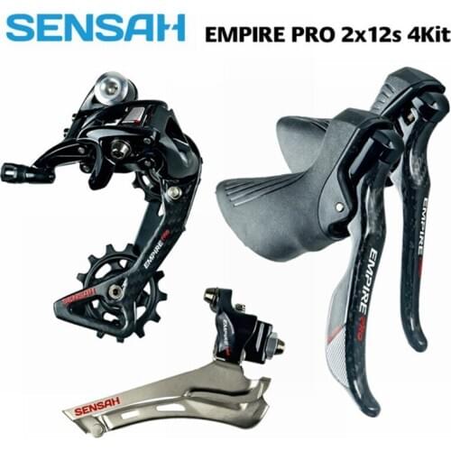 SENSAH EMPIRE 2x12 Speed Kit, 24s Road Bike Derailluer Carbon Fiber Groupset, 12s Shifter+ Rear Derailleurs+ Front Derailleurs