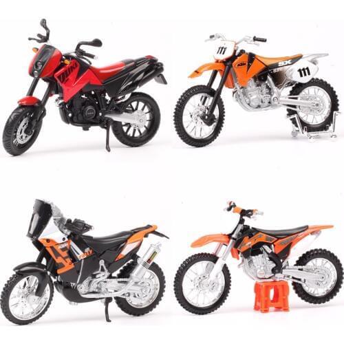 1:18 Scale Maisto Motorcycle 450 EXC Rally SXF SX520 525 640 Duke Motocross Dirt Racing Bike Diecasts Vehicles Enduro Models Toy