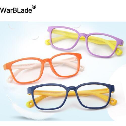 WarBLade TR90 Flexible Kids Eyeglasses Frame Glasses For Child Boys Girls Degree Myopia Optical Frames With Lanyard Square 2020