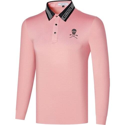 Golf apparel MORK&LONA new mens spring and autumn long-sleeved golf t-shirt comfortable and breathable golf t-shirt free shippi