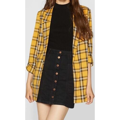 Vogue Women Plaid Blazers And Jackets Autumn Work Office Lady Suit Slim Double Breasted Business Female Blazer Coat 8M2