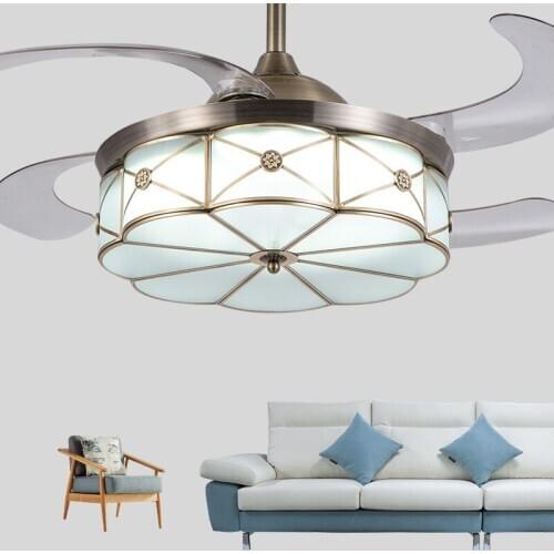 Celing Fan with Light Living Room Bedroom Restaurant Teahouse European Luxury Antique Ceiling Fan with Lights Remote Control