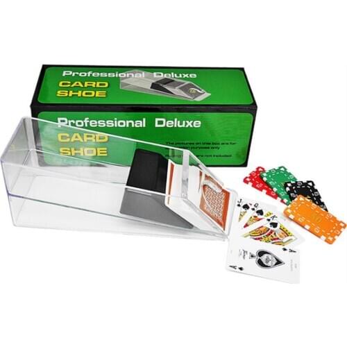 Professional Poker Playing Cards Dealer Light Durable Transparent Black Plastic Playing Card Dealer Holds 1 - 6 Decks