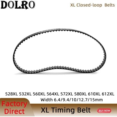 XL Timing Belt 528/532/560/564/572/580/610/612XL Width6.4/9.4/10/15mm Closed Loop Toothed Transmisson Rubber Timing Pulley Belt