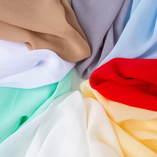 Encryption Chiffon Fabric By The Meter for Lining Dress Skirt Diy Sewing Opaque Summer Tulle Cloth Plain Black Green White Blue