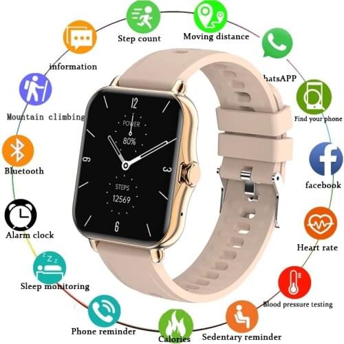 GEJIAN 2021 Smart Watch Women 1.69 inch Full Touch Screen Bluetooth call Watch Heart Rate Blood Pressure Sports smartwatch Men