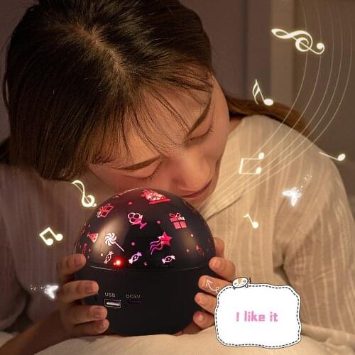 Led Bluetooth Remote Music Magic Ball Light Moon Sky Water Pattern Starry Bedside Atmosphere Colorful Projection Night Light