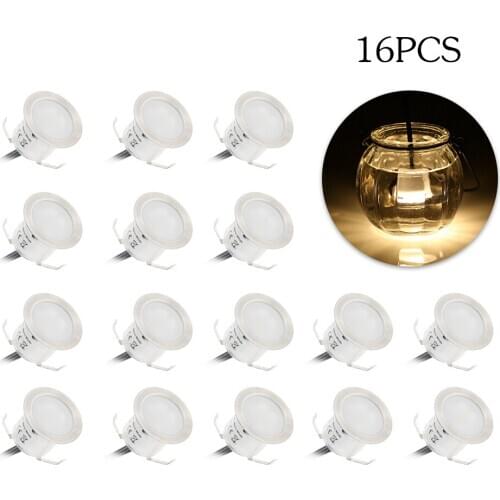 Tomshine 16PCS 0.6W High Bright Recessed LED Deck Light IP67 In Ground Outdoor Landscape LED Lighting Led Downlight Deck Lamp