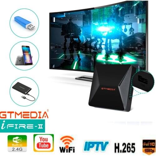 GTMedia Ifire2 TV Box Digital Set Top Box TV Decoder FULL HD 1080P HEVC 10bit 2.4G Wireless Remote Control iFIRE 2 TV Box
