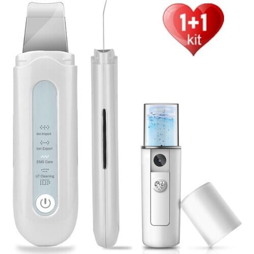 Ultrasonic Skin Scrubber Facial Ion Cleansing Face Vibrator Massage Blackhead Wrinkle Pore Deep Clean Skin Peeling Shovel Device