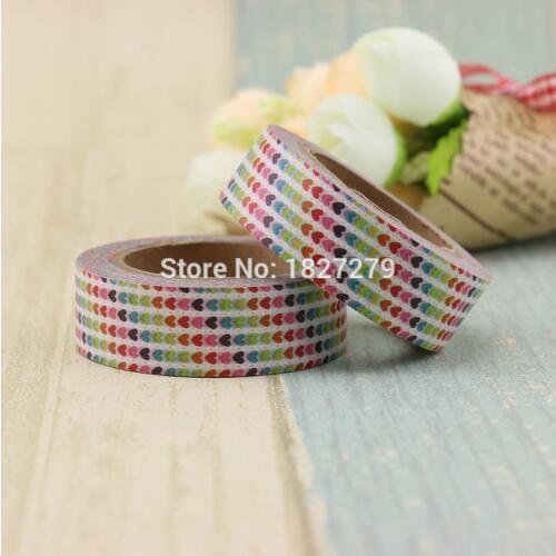 Washi Tape Heart Japanese 1.5*10meter Kawaii Scrapbooking Tools Masking Tape Christmas Photo Album Diy Decorative Tapes