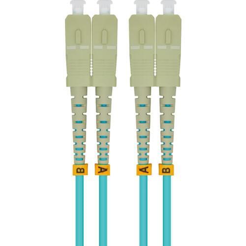 Indoor Armored 5 Meters SC-SC Duplex 10 Gigabit 50/125 Multi-mode Fiber Optical Cable OM3 Aqua 10GB SC to SC Patch Cord Jumper