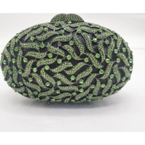 XIYUAN Green/Purple/ab Silver Color Women Crystal Clutch Bag Purse Evening Clutches Bags Wedding Handbag Party Clutch Bridal Bag