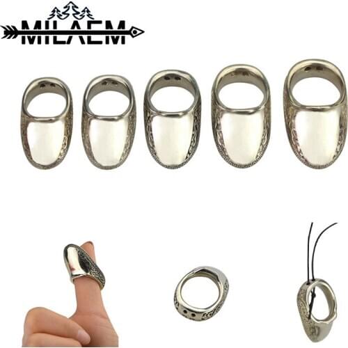 1 PC Archery Finger Guard Ring 19-23mm White Copper Thumb Finger Guard Compound Recurve Bow String Shooting Hunting Accessories