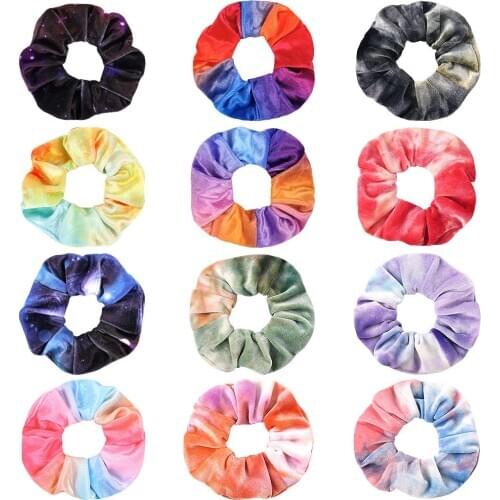 New Starry Sky Velvet Scrunchie Women Girls Elastic Hair Rubber Bands Accessories Tie Hair Rope Ring Holder Headwear Headdress