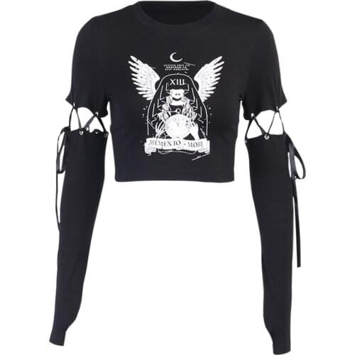 Lace Plicing Sleeves Sexy Womens T Shirt Harajuku Long Sleeve Crop Top Streetwear Basic Tshirt Women Tight Tees Shirts