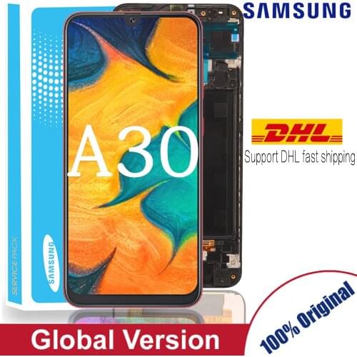 Original 6.4'' Super AMOLED LCD Display for samsung Galaxy A30 A305/DS A305F A305FD A305A Touch Screen Digitizer Assembly