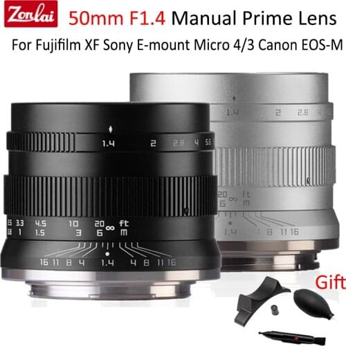 Zonlai 50mm F1.4 Manual Prime Lens for Fujifilm Fuji XF Sony E-mount Micro 4/3 a6400 X-T3 X-T4 XS-10 X-E3 X-A2 Mirrorless Camera