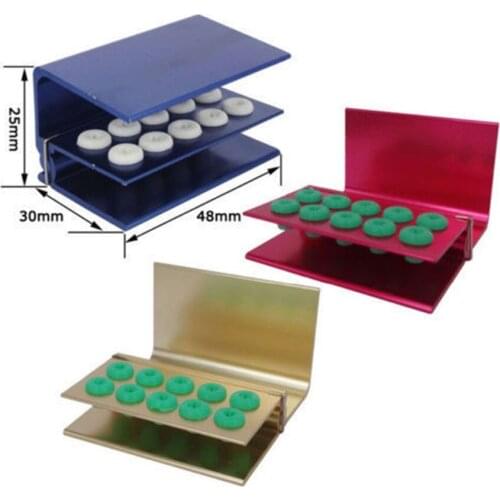 1 PC 10 Holes Dental Burs Block Holder Disinfection and Autoclave Burs Holder
