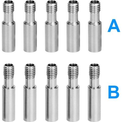 10PCS All-Metal Heatbreak MK8 Extruder Stainless Steel Throat Tube M6 Screw 27mm/31mm for CR-10/Ender Series 3D Printer Hotend