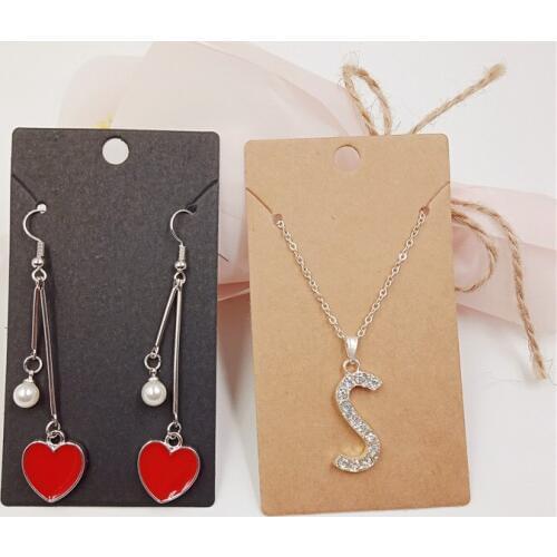 25Pcs/Lot 9x5cm Multiple Colors Patterns Design Paper Earrings Necklace Jewelry Cards Display For Danglers Bracelet Hanging Tags