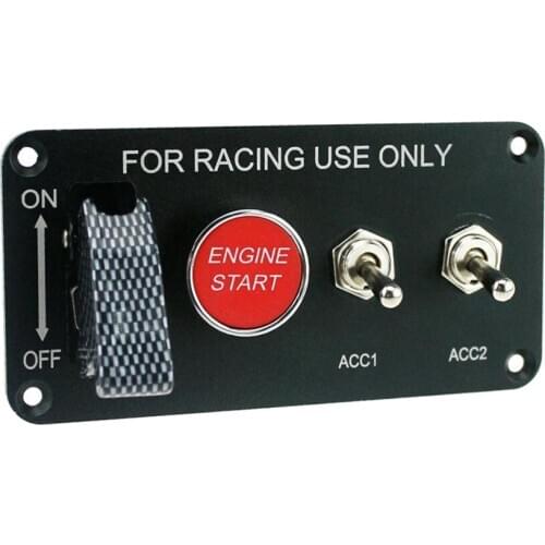 4 Gang Car 12V 20A Ignition Engine Toggle Switch with Cover Aluminum Panel